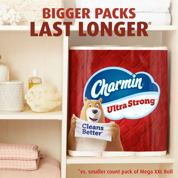 Charmin Ultra Strong Toilet Paper, 12 Mega XXL Rolls, 440 Sheets/Roll