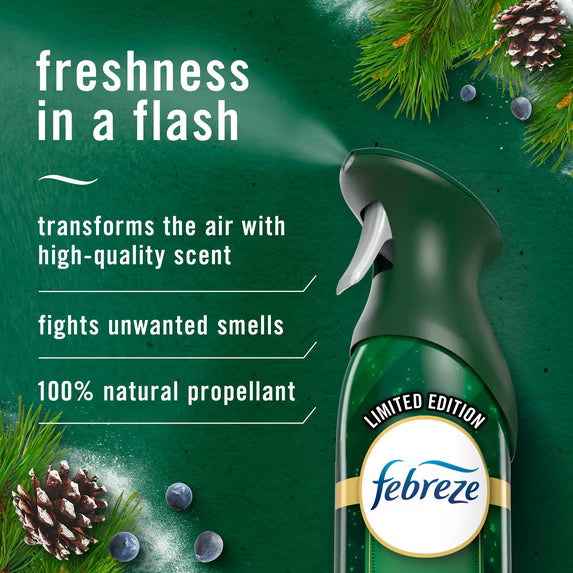 Febreze Odor-Fighting Air Freshener Spray, Room Spray, White Pine & Juniper Berry Air Mist, 8.1 oz, 1ct