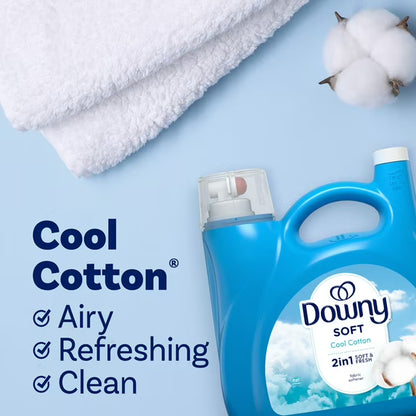 Downy Liquid Laundry Fabric Softener and Conditioner, Cool Cotton Scent, 140 fl oz, 190 Loads