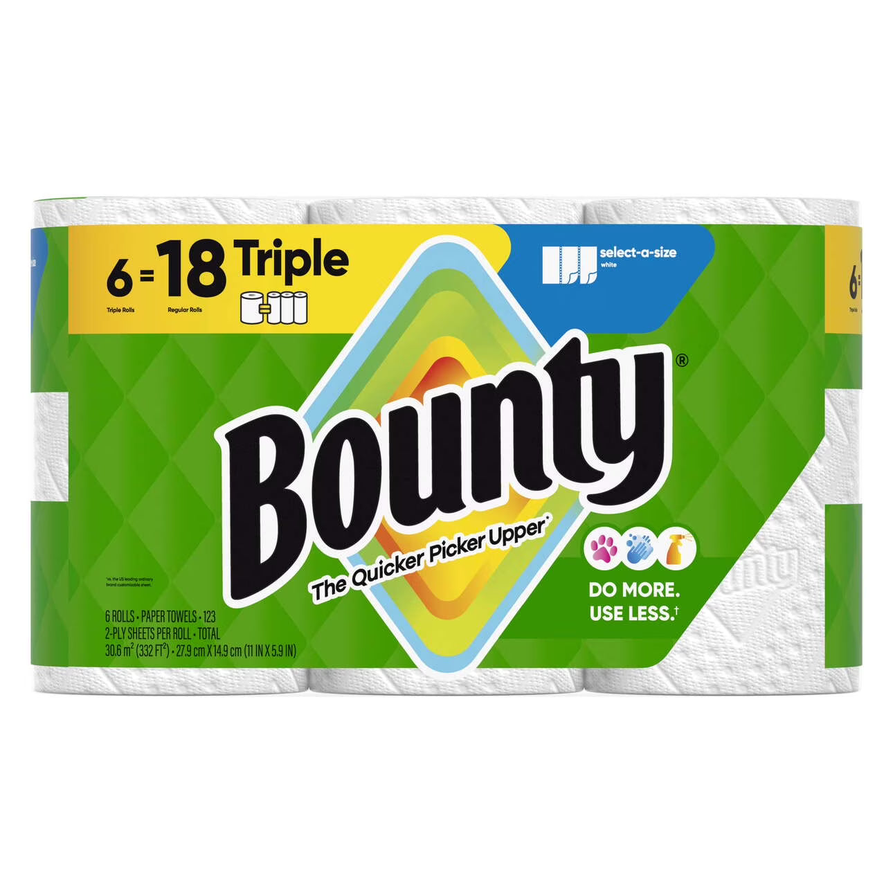 Bounty Paper Towels Select-a-Size, 6 Triple Rolls