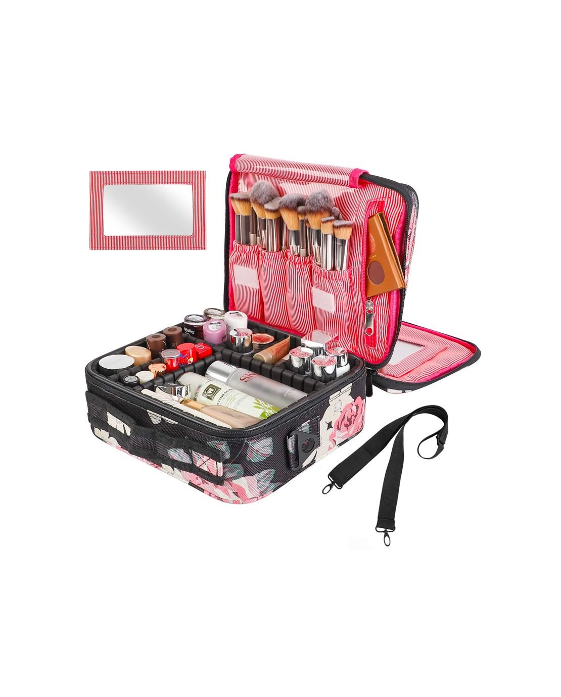 Kootek Travel Makeup Bag 2 Layer Portable